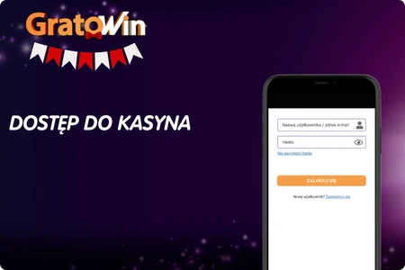 Ekran logowania w Gratowin Polska z polami e-mail i hasła.