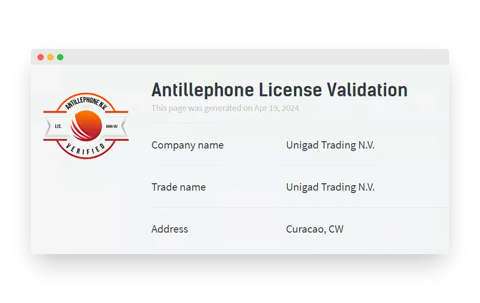 Licence Curaçao 8048/JAZ2017-072 sur GratoWin Casino en ligne avec jeux certifiés RNG.